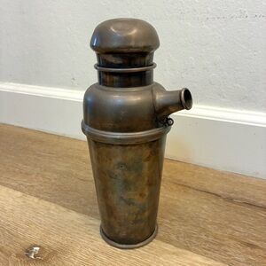 Antique Metal Cocktail Shaker Made in England Vintage Industrial Barware